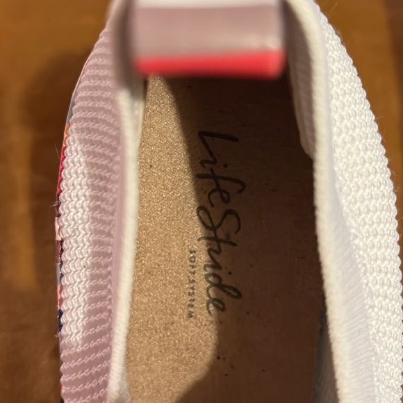 LifeStride Soft System-slip on sneakers. White with colored accents. CUTE! - Picture 4 of 4